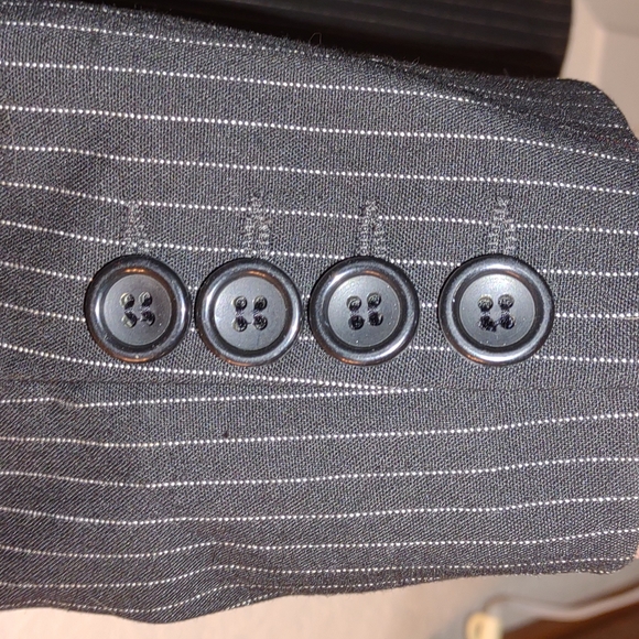 Hennes Collection long black blazer/jacket with white stripes size EU 36/ US 6! - Picture 4 of 6